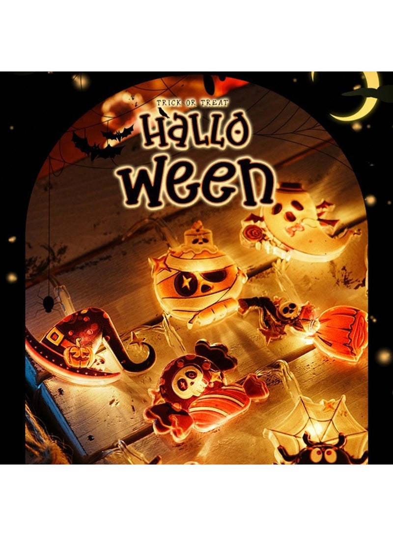 Halloween Lights, 3 Meter 20 LED Waterproof 3D Pumpkin Cat Ghost Battery Operated String Lights with Timer - 8 Lighting Modes Fairy Light for Window Indoor Outdoor Decor Halloween Party Decorations - Image 3