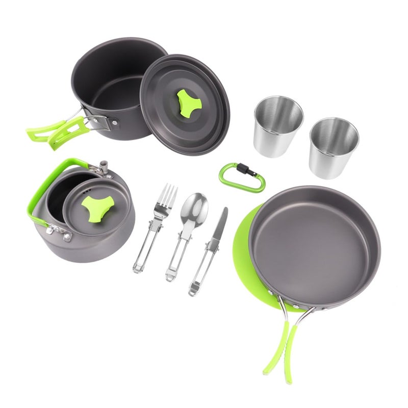 Portable Camping Cookware Set with Cutlery Lightweight Outdoor Cooking Tools for Picnics Hiking Travel - Image 2