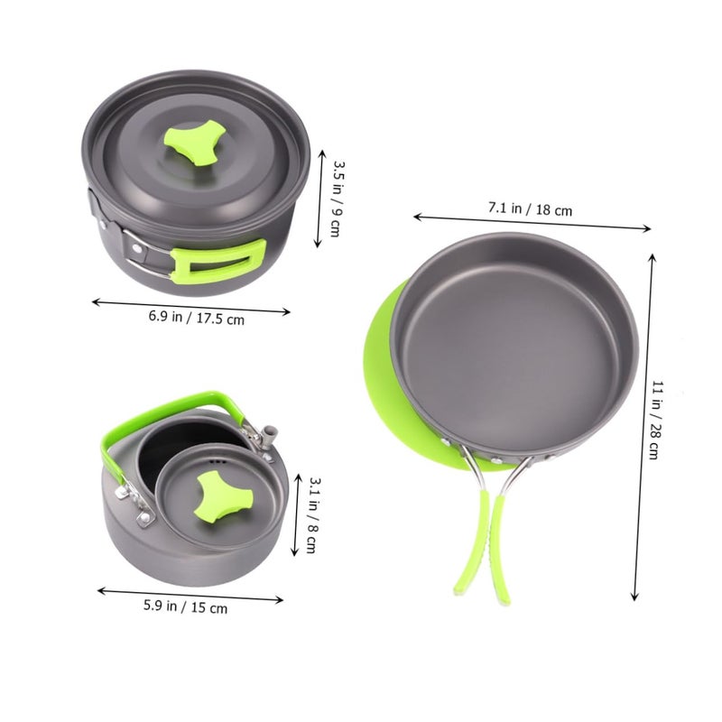 Portable Camping Cookware Set with Cutlery Lightweight Outdoor Cooking Tools for Picnics Hiking Travel - Image 3