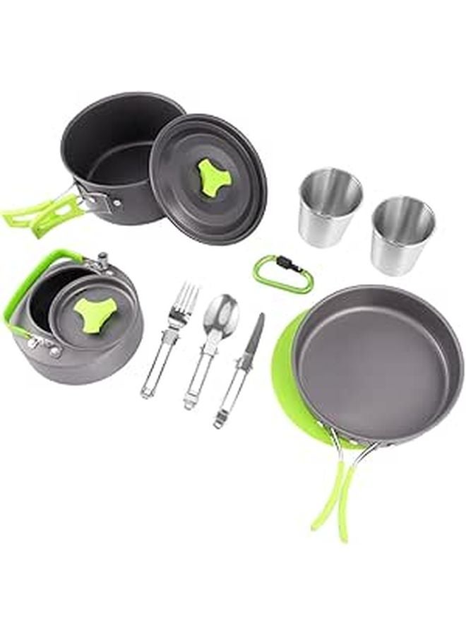 Portable Camping Cookware Set with Cutlery Lightweight Outdoor Cooking Tools for Picnics Hiking Travel - Image 1