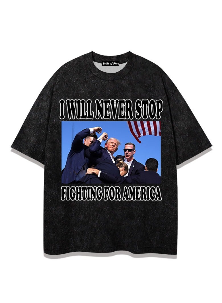 KUYING New Trump Print Short Sleeved Shirt - Image 1