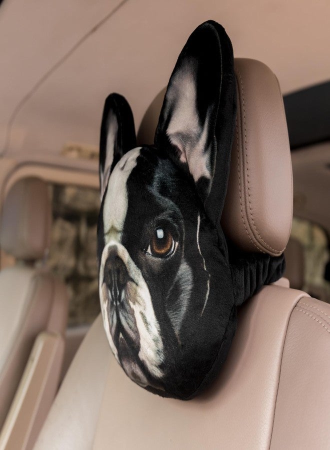 KINGROSE 3D Dog Car Neck Pillow Decorative Animal Car Headrest Neck Support for Travel Home Office 9 x 10.6 Inches - Image 2