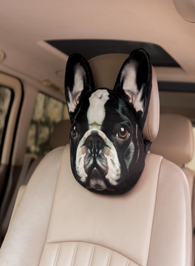 KINGROSE 3D Dog Car Neck Pillow Decorative Animal Car Headrest Neck Support for Travel Home Office 9 x 10.6 Inches - Image 3