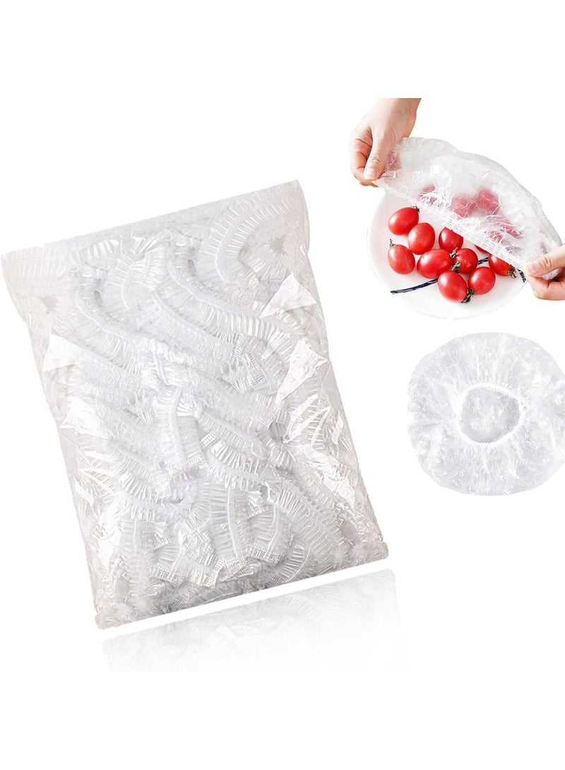 Meetion 100PCS Fresh Keeping Bowl Covers, Elastic Food Wrap for Outdoors - Stretchable Lids for Leftovers, Picnic Dish Plate Covers - Image 1