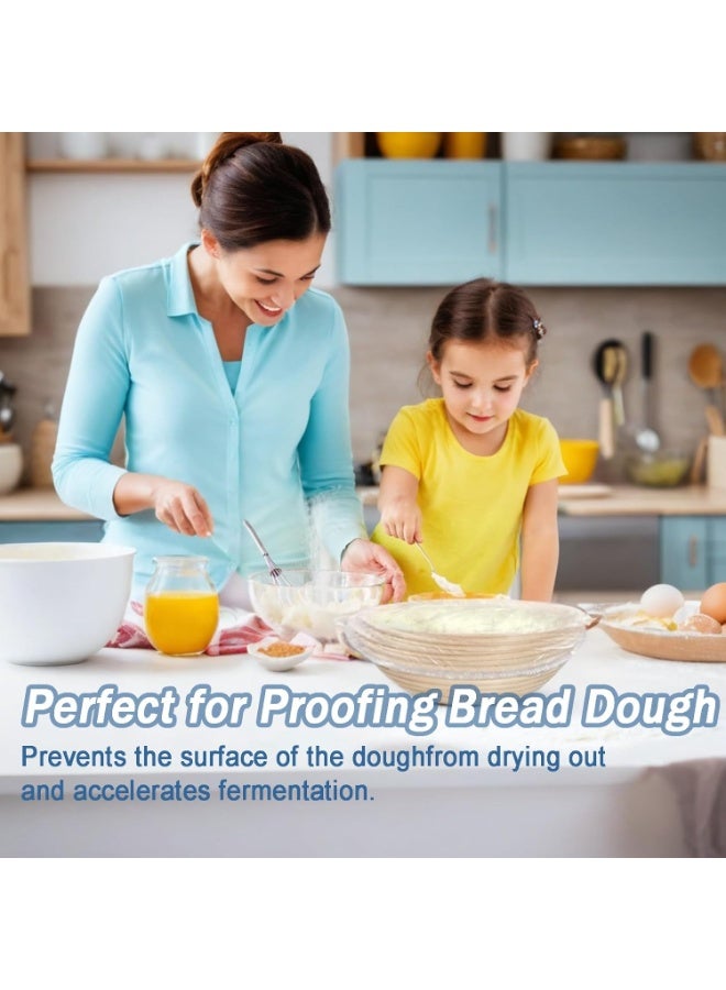 Meetion 100PCS Fresh Keeping Bowl Covers, Elastic Food Wrap for Outdoors - Stretchable Lids for Leftovers, Picnic Dish Plate Covers - Image 4