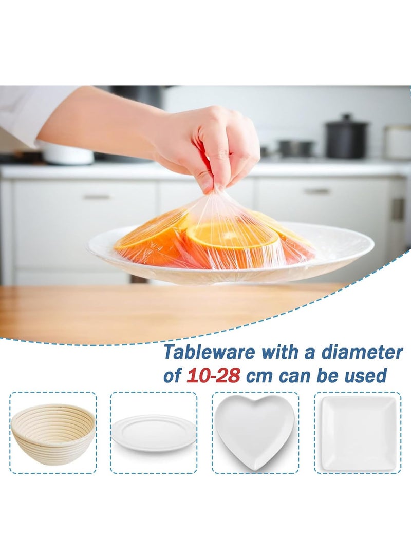 Meetion 100PCS Fresh Keeping Bowl Covers, Elastic Food Wrap for Outdoors - Stretchable Lids for Leftovers, Picnic Dish Plate Covers - Image 5