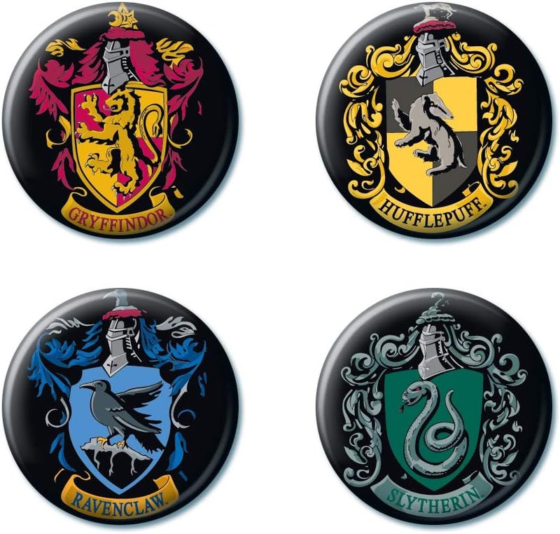 Ata-Boy Harry Potter Houses of Hogwarts Crests Set of 4 1.25" Collectible Buttons - Image 1
