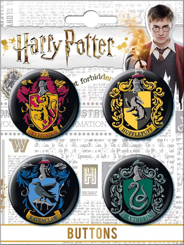 Ata-Boy Harry Potter Houses of Hogwarts Crests Set of 4 1.25" Collectible Buttons - Image 2