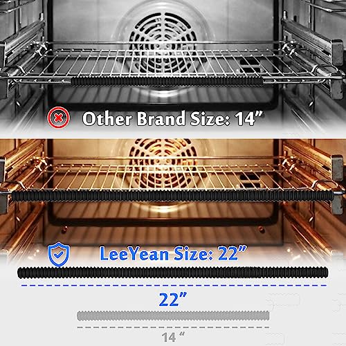 LeeYean Extra Long Oven Rack Shields 22 Inch, 4 Pack Heat Resistant Oven Guards for Racks, Food Grade Silicone Oven Rack Edge Protector, Full Length Fit on Standard-Sized Ovens, Prevents Hand and Arm Burns - Image 3