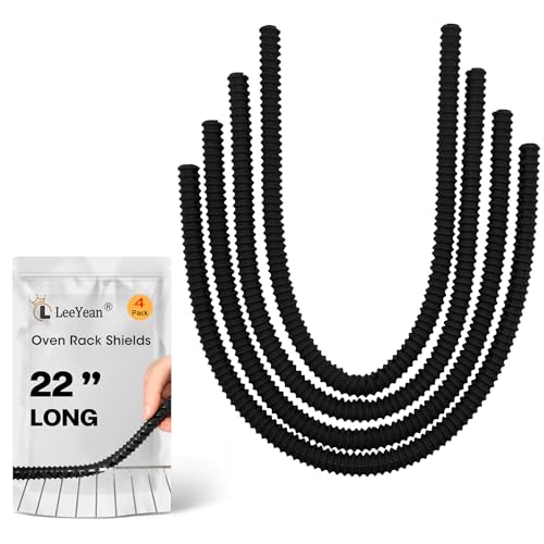 LeeYean Extra Long Oven Rack Shields 22 Inch, 4 Pack Heat Resistant Oven Guards for Racks, Food Grade Silicone Oven Rack Edge Protector, Full Length Fit on Standard-Sized Ovens, Prevents Hand and Arm Burns - Image 1