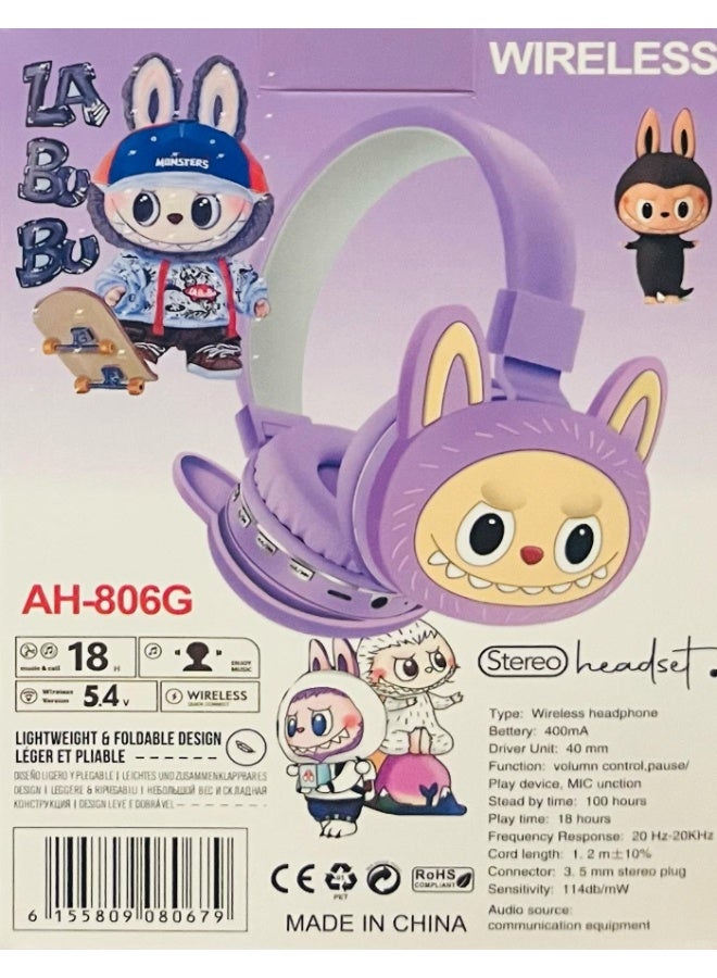 لابوبو سماعات رأس لابوبو اللاسلكية للأطفال برسومات كرتونية سماعات رأس لابوبو اللاسلكية للأطفال برسومات كرتونية - Image 2