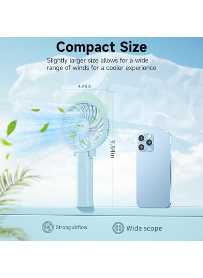 HandFan Handheld Fan Misting Hand Held Fan Rechargeable Battery Operated Portable 3 Speeds & 55ml Spray &180°Foldable With Metal Clip USB Personal Water Fan For Travel Camping Outdoor Women  - Image 5