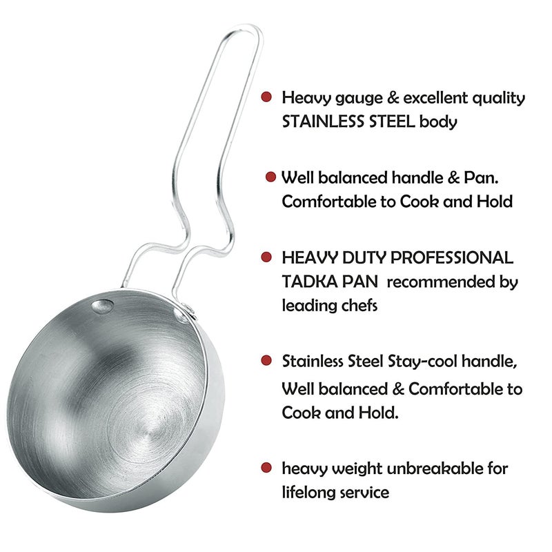 IDEAL PRIME Heavy Gauge Aluminium Frying Pan Tadka Pan Combo Set Rust Proof Fry Pan Omlet Pan Baghari Cookware Set Pack of 2 - Image 3