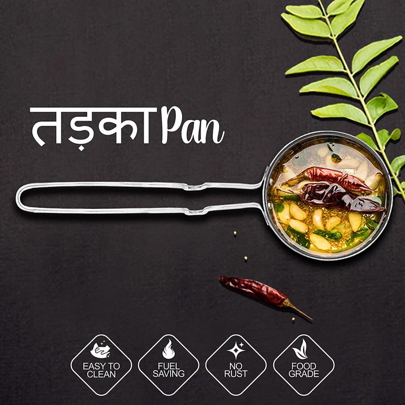IDEAL PRIME Heavy Gauge Aluminium Frying Pan Tadka Pan Combo Set Rust Proof Fry Pan Omlet Pan Baghari Cookware Set Pack of 2 - Image 5