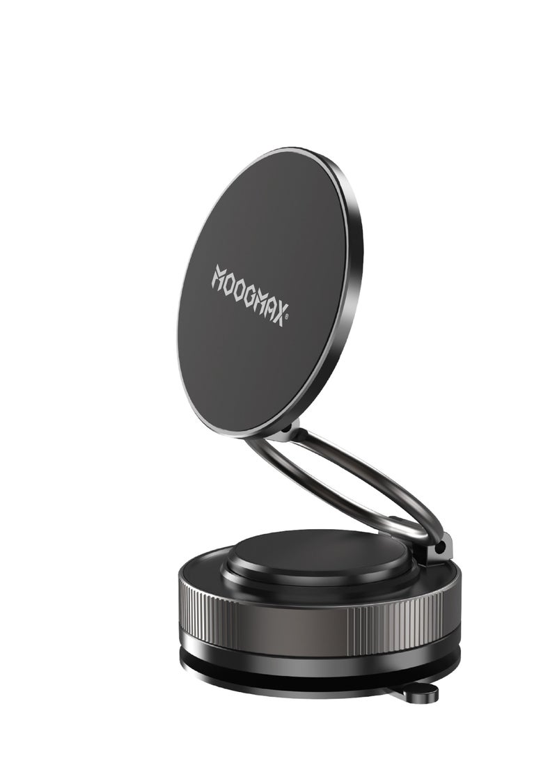 MOOGMAX - magnetic phone holder for car with magnetic suction and reusable mount 360-degree rotatable magnetic head can be attached anywhere magnetic holder with Type-C charging magnetic car stand 360 original magnetic phone holder for car magnetic phone stand magnetic phone base for desk and car magnetic secure and stable attachment phone mount for filming phone clip for car phone holder car phone mount mobile phone holder magnetic car magnet phone holder magnetic mobile holder - Image 1