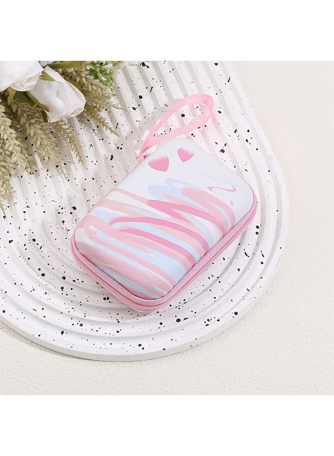 Colorful Heart Hard Shell Zipper Organizer Case For Cables Chargers Keys - Image 1