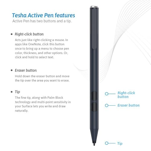 tesha Stylus Pen for ASUS Touchscreen Devices, Active Digital Pen with Ultra-Fine Tip, 1024 Pressure Sensitivity, Palm Rejection for Precision Drawing and Writing - Image 5