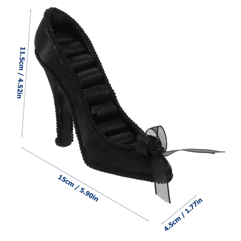 Shoe Shaped Jewelry Organizer Ring Holder Black Display Stand For Earrings Necklaces - Image 3