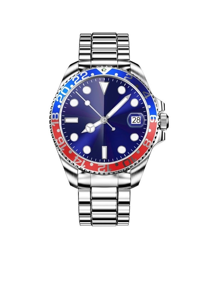 R1 Smart Watch, 1.43 Inch Large Display Bluetooth Call Rotating Bezel Smart Bracellet, Waterproof Lightweight Stainless Steel Men Smart Wrist Watch, (1pc, Blue And Silver) - Image 1