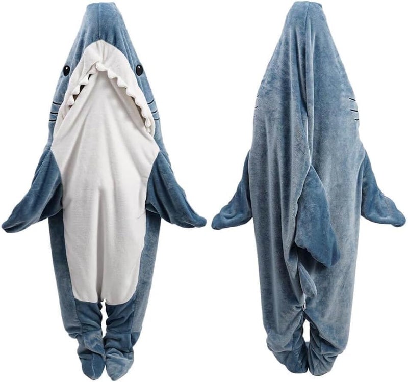 inkArts Shark Blanket Hoodie Kid, Wearable Shark Blanket, Shark Sleeping Bag, Soft Cozy Warm Flannel Hoodie, Shark Blanket Onesie Kids(XXXL) - Image 2