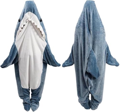 inkArts Shark Blanket Hoodie Kid, Wearable Shark Blanket, Shark Sleeping Bag, Soft Cozy Warm Flannel Hoodie, Shark Blanket Onesie Kids(XXXL) - Image 5