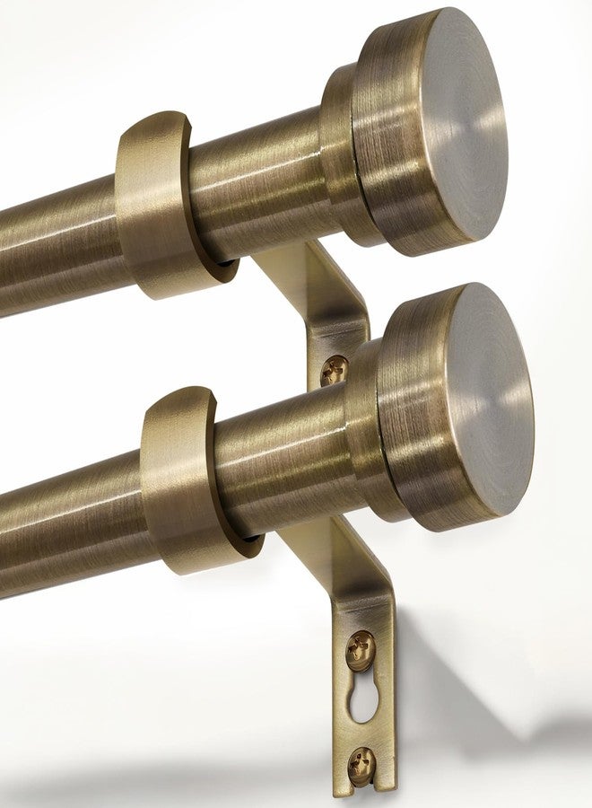 Lootkell 2 Pack Antique Bronze Curtain Rods for Windows 66 to 120 Inches Adjustable Length Heavy Duty 1" Diameter Window Curtain Rod with Solid Metal Finials for Outdoor Farmhouse Bedroom Kitchen Living Room - Image 1
