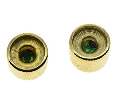 KAISH Gold Set of 2 Abalone Top Guitar Knobs Dome Knobs Bass Knob with Set Screw for Tele/Telecaster - Image 4