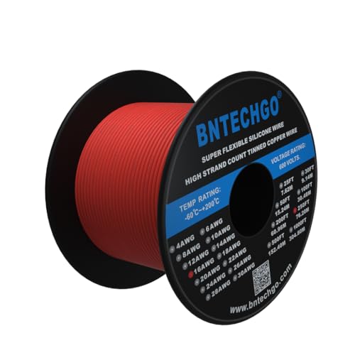 BNTECHGO 16 Gauge Silicone Wire Spool 250 ft Red Flexible 16 AWG Stranded Tinned Copper Wire - Image 3