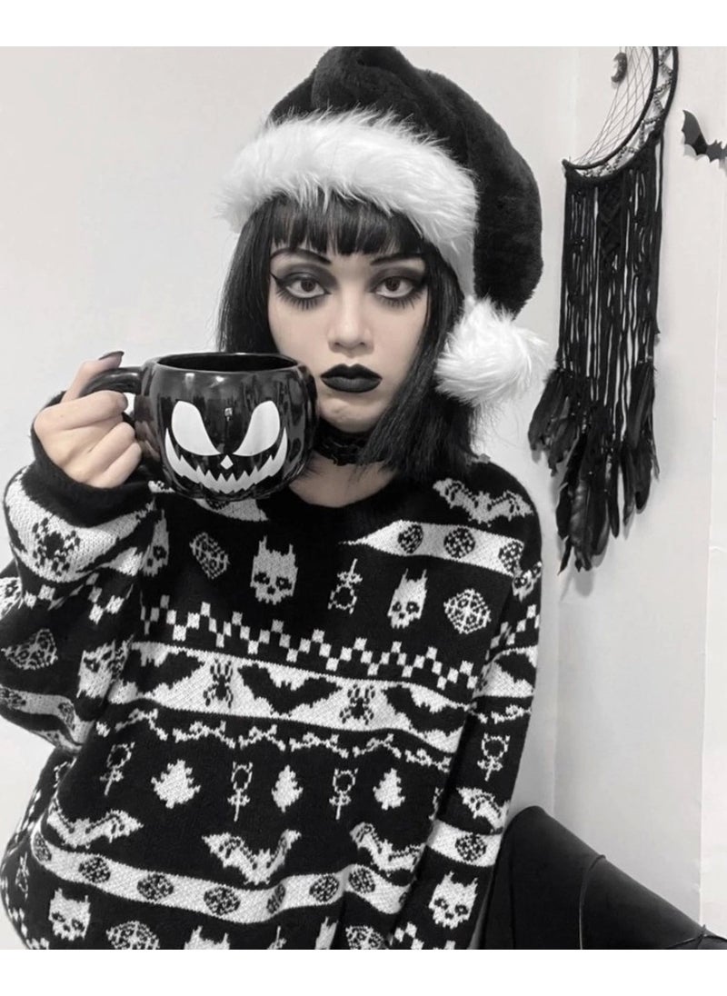 Darkella Store Gothic Punk Christmas New Year's Eve Bat Knitwear Sweater  - Image 3