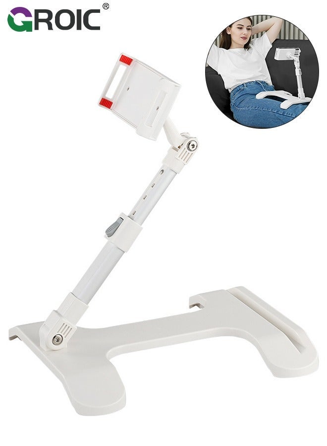 GROIC White iPad Stand Holder Adjustable Tablet for Desk, Portable Monitor Bed Fit Phones, Tablets, Monitor, Switch and More 4.7"-17.3" Devices - Image 1