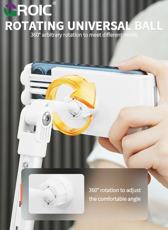 GROIC White iPad Stand Holder Adjustable Tablet for Desk, Portable Monitor Bed Fit Phones, Tablets, Monitor, Switch and More 4.7"-17.3" Devices - Image 4