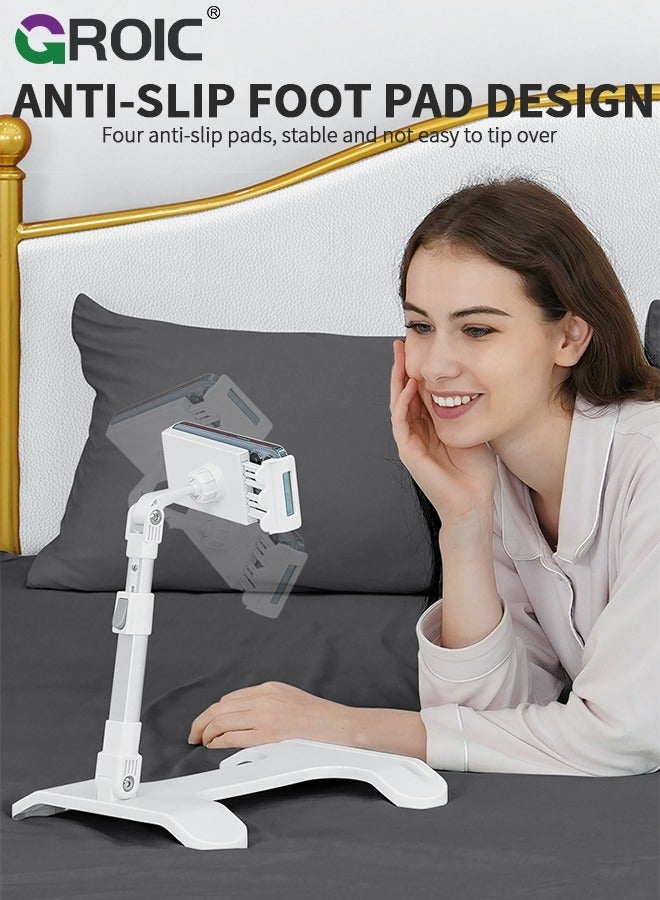 GROIC White iPad Stand Holder Adjustable Tablet for Desk, Portable Monitor Bed Fit Phones, Tablets, Monitor, Switch and More 4.7"-17.3" Devices - Image 5