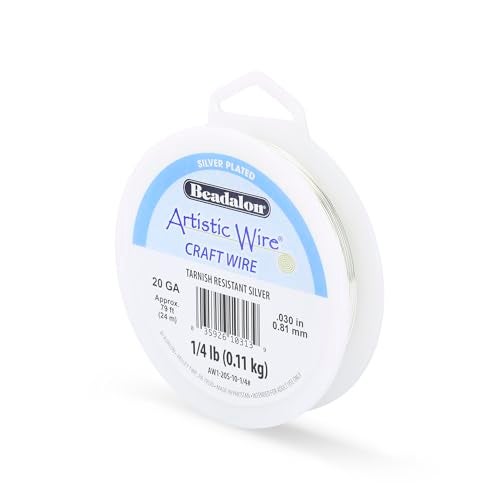 Artistic Wire, 20 Gauge Silver Plated Tarnish Resistant Colored Copper Craft Wire, Silver, 79 ft - Image 1