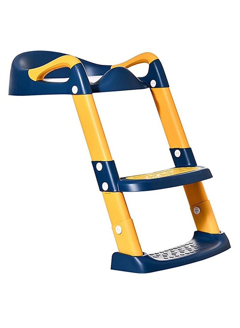 Arabest مقعد تدريب على استخدام المرحاض للأطفال، كرسي المرحاض للأطفال الصغار قابل للتعديل مع سلم مقعد قوي غير قابل للانزلاق، ومقابض مريحة وواقي من الرذاذ - Image 2