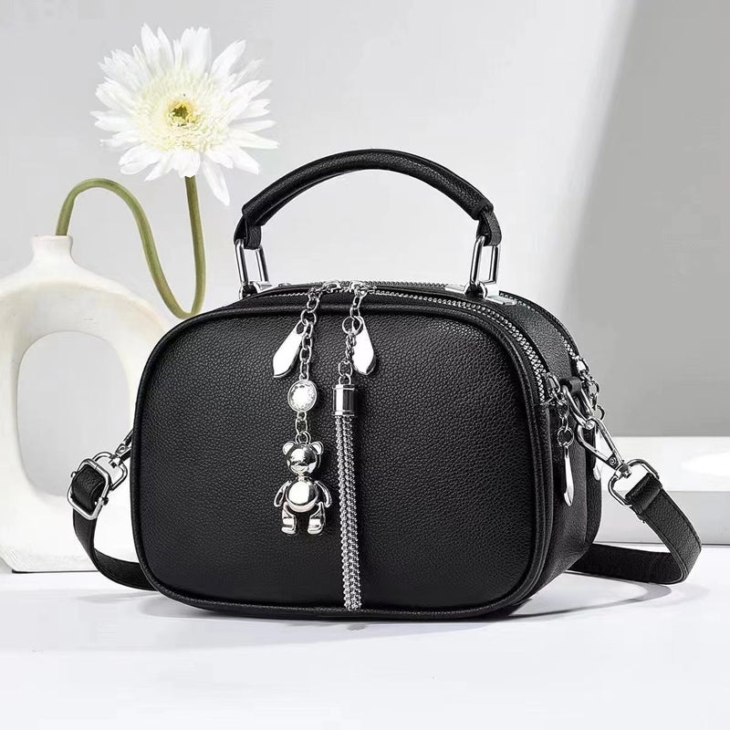 Shoulder bag, crossbody bag, large capacity Korean small square bag, multi-layer phone bag