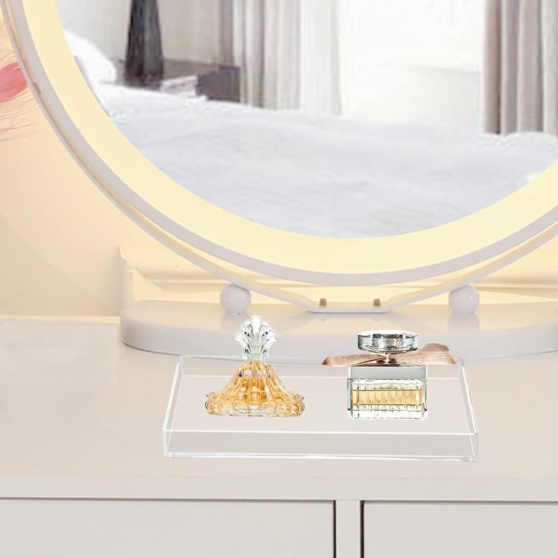 Bigfety Acrylic Bathroom Tray for Counter, Handmade Clear Trays Sturdy Organizer for Cup, Sponge, Soap, Plant (Medium, Clear) - Image 5