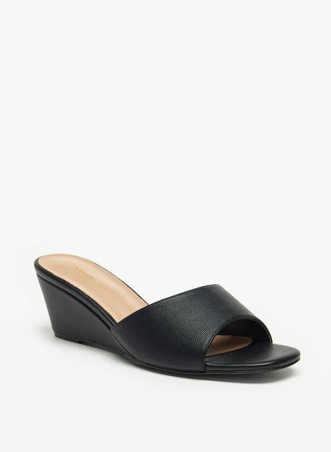 Flora Bella By Shoexpress Solid Slip On Sandals with Wedge Heels  - Image 1