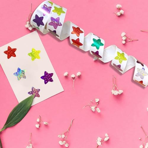 Hodaqe Star Stickers 500Pcs Colorful Glitter Sticker Self Adhesive Stars Shapes Stickers - Image 2