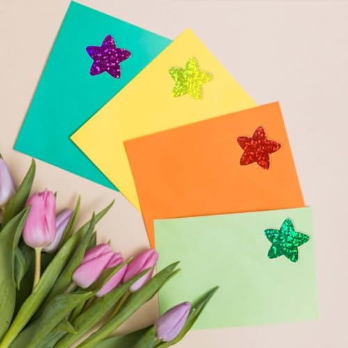 Hodaqe Star Stickers 500Pcs Colorful Glitter Sticker Self Adhesive Stars Shapes Stickers - Image 5