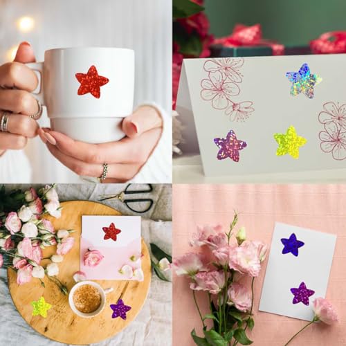 Hodaqe Star Stickers 500Pcs Colorful Glitter Sticker Self Adhesive Stars Shapes Stickers - Image 4