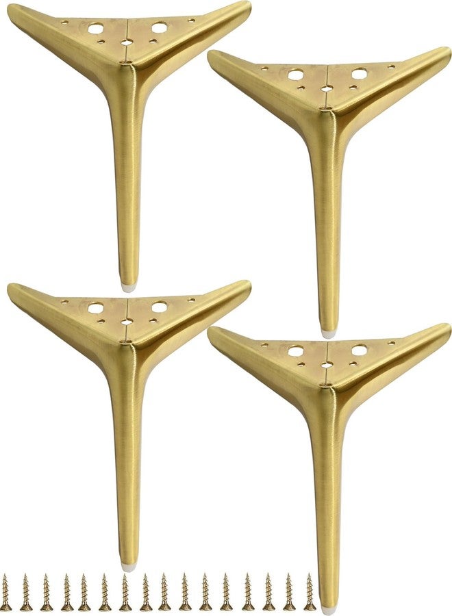 Smaxcn 6 inch/15cm Brushed Gold Metal Furniture Legs Set of 4, Modern Style Furniture Legs, DIY Replacement for TV Stand, Sofa, Chair, Cabinet Cupboard - Image 1