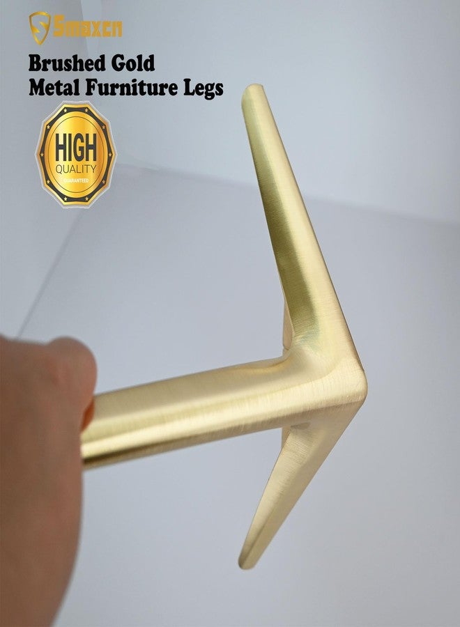 Smaxcn 6 inch/15cm Brushed Gold Metal Furniture Legs Set of 4, Modern Style Furniture Legs, DIY Replacement for TV Stand, Sofa, Chair, Cabinet Cupboard - Image 4