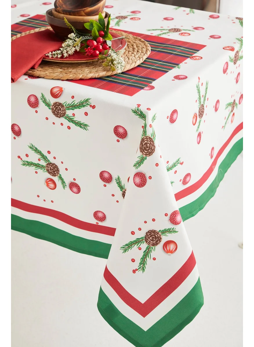 Ays Home Red Pinecone New Year's Eve Christmas Dining Tablecloth