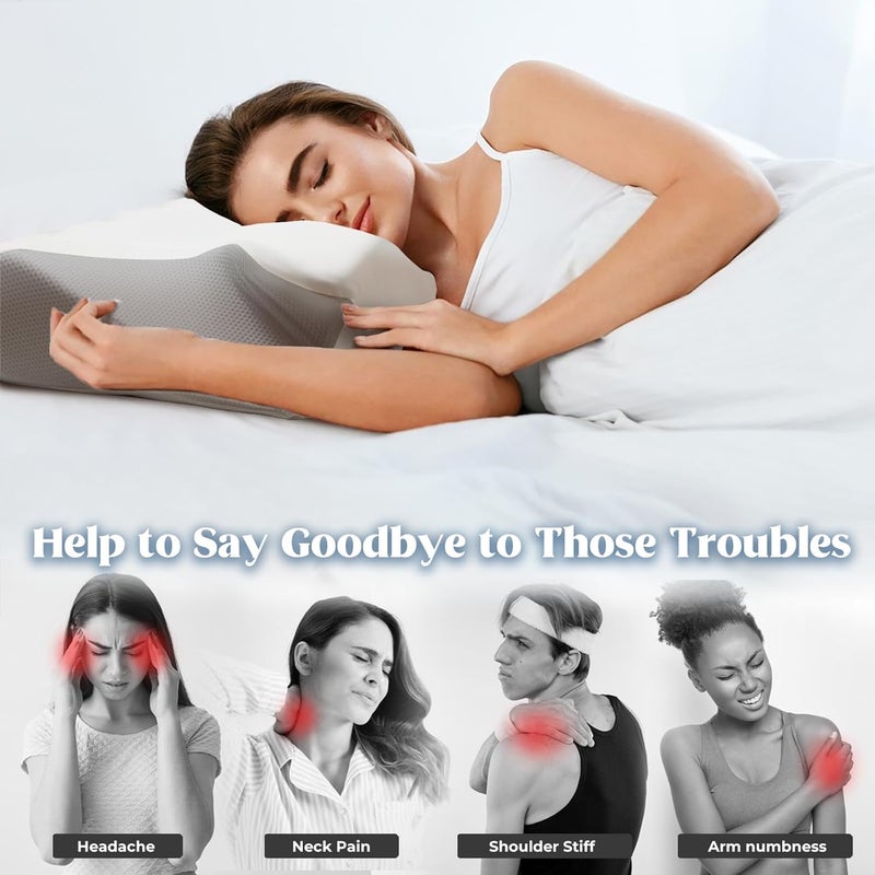 BEDCOOL Cervical Neck Pillow for Pain Relief,Ergonomic Contour Memory Foam Pillows for Sleeping,Cooling odorless Neck Support Pillow for Side Back Stomach Sleeper,with Washable Pillowcase - Image 4