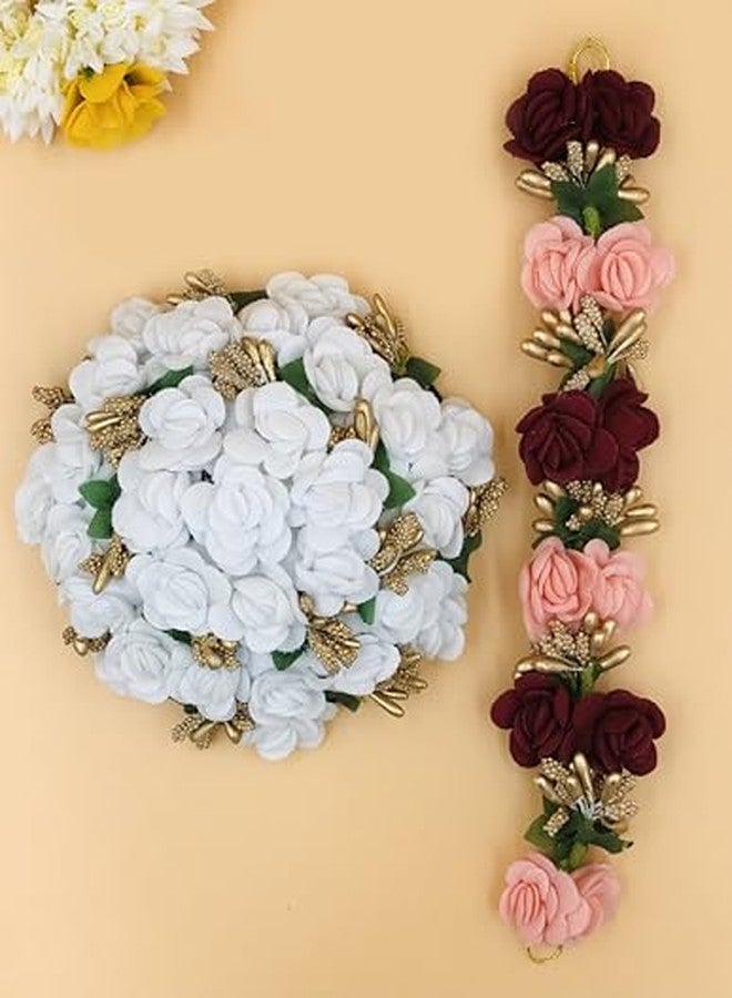 Arooman™ Full Juda Bun Hair Flower Gajra and gajra Combo for Wedding and Party For Girls/Women(Multi Color) - Image 3