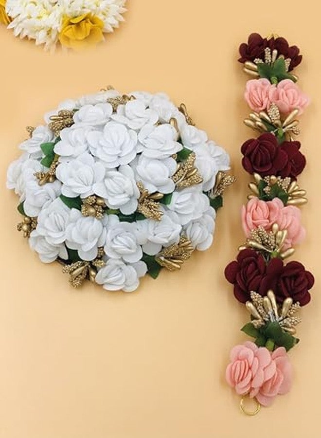 Arooman™ Full Juda Bun Hair Flower Gajra and gajra Combo for Wedding and Party For Girls/Women(Multi Color) - Image 4