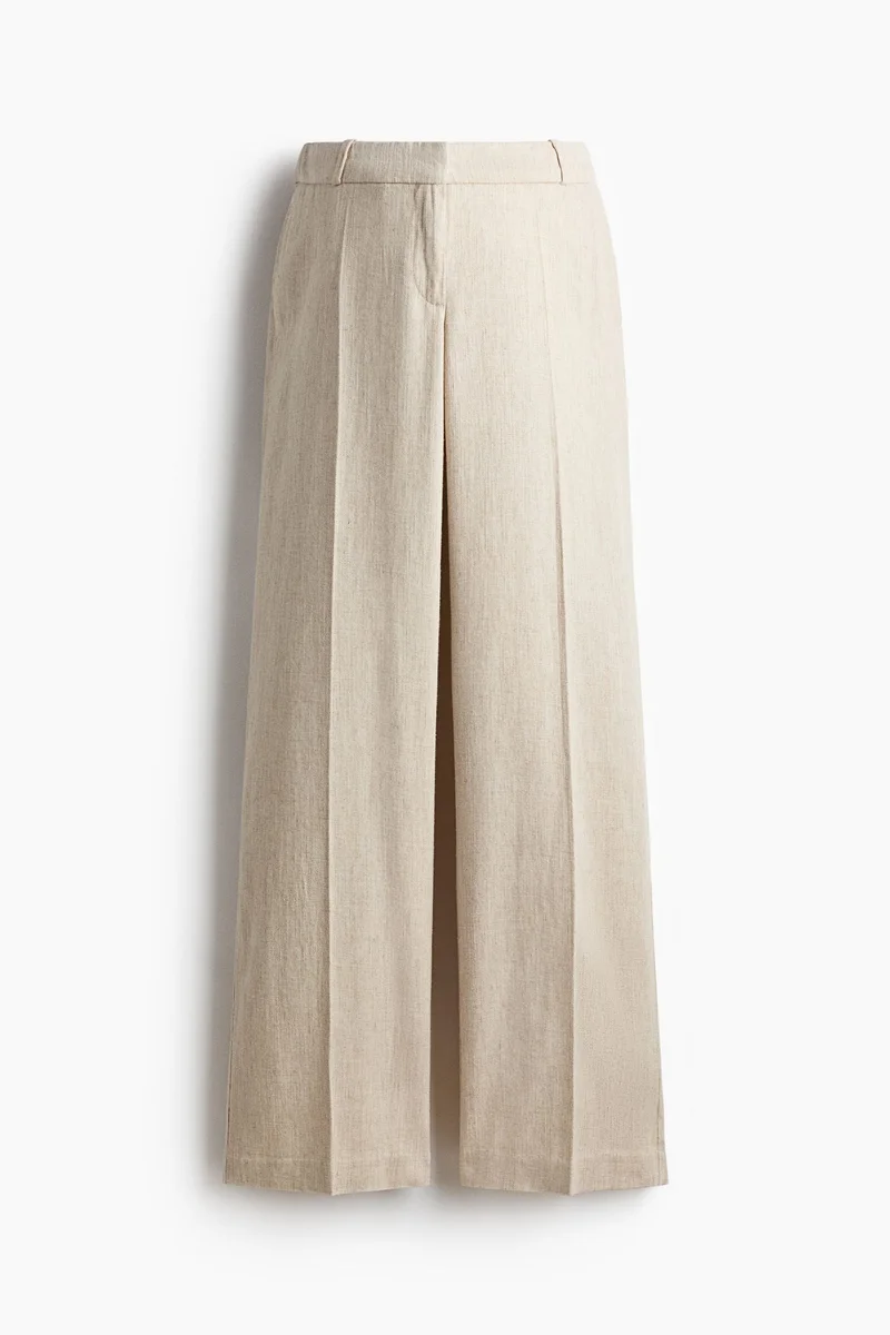 H&M  MAMA Linen-blend tailored trousers for Women | Best Price UAE