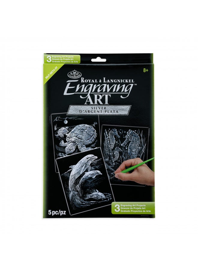 Royal & Langnickel Royal and Langnickel Engraving Art 3 Design Value Pack, Silver  - Image 1