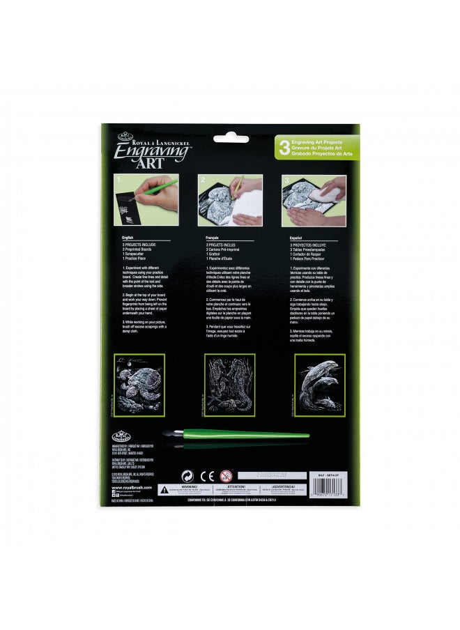 Royal & Langnickel Royal and Langnickel Engraving Art 3 Design Value Pack, Silver  - Image 4