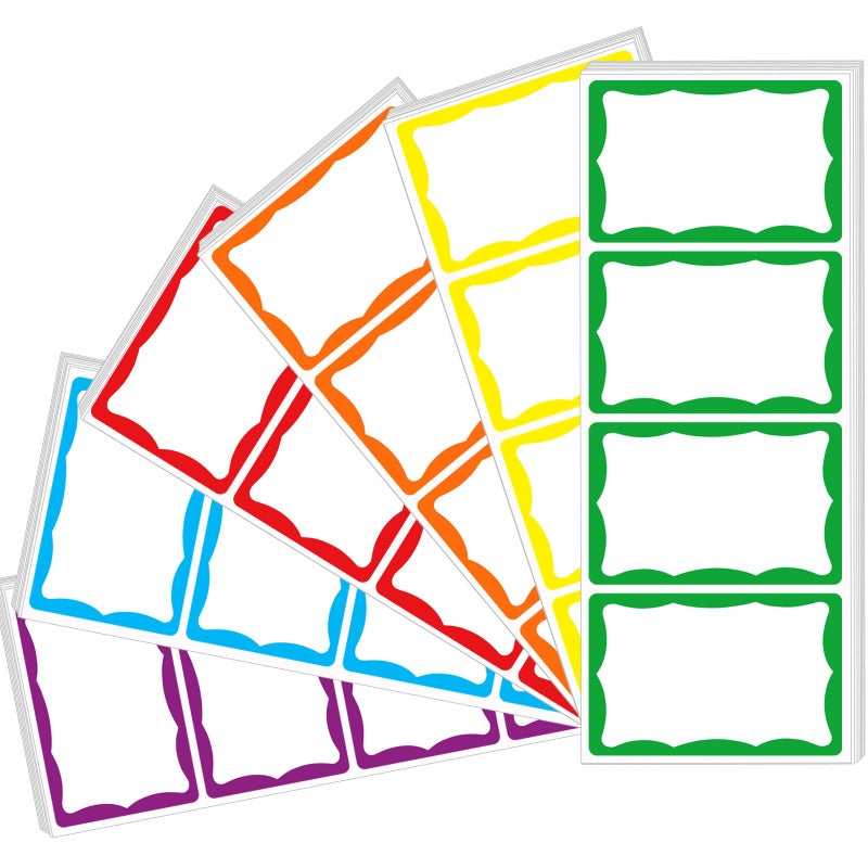 Yeachlaing 6 Classic Colors Name Tag Stickers,240PCS Waterproof Stickers Name Tags 3 1/2 X 2 1/4 Name Labels for Office,Meeting,School and Home - Image 1